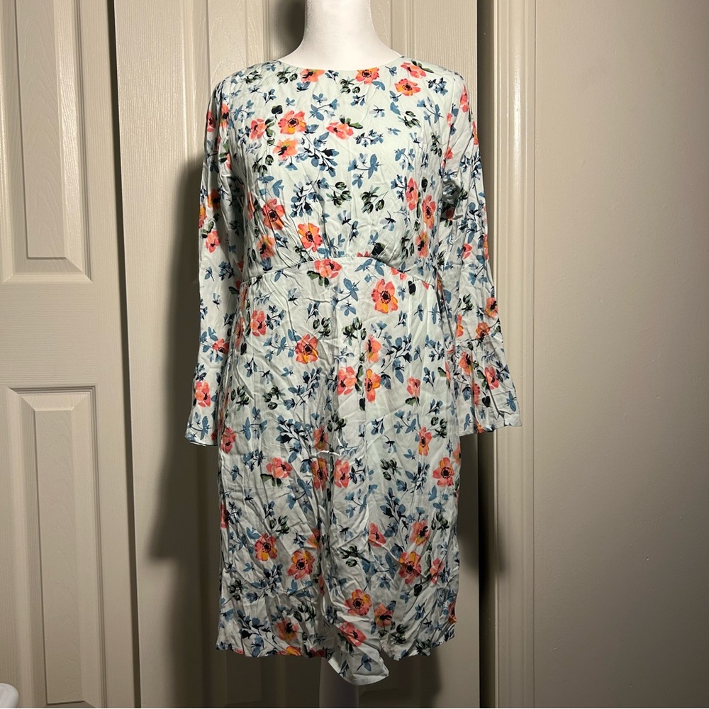 LOFT Floral Long Sleeve Dress - Multicolor
